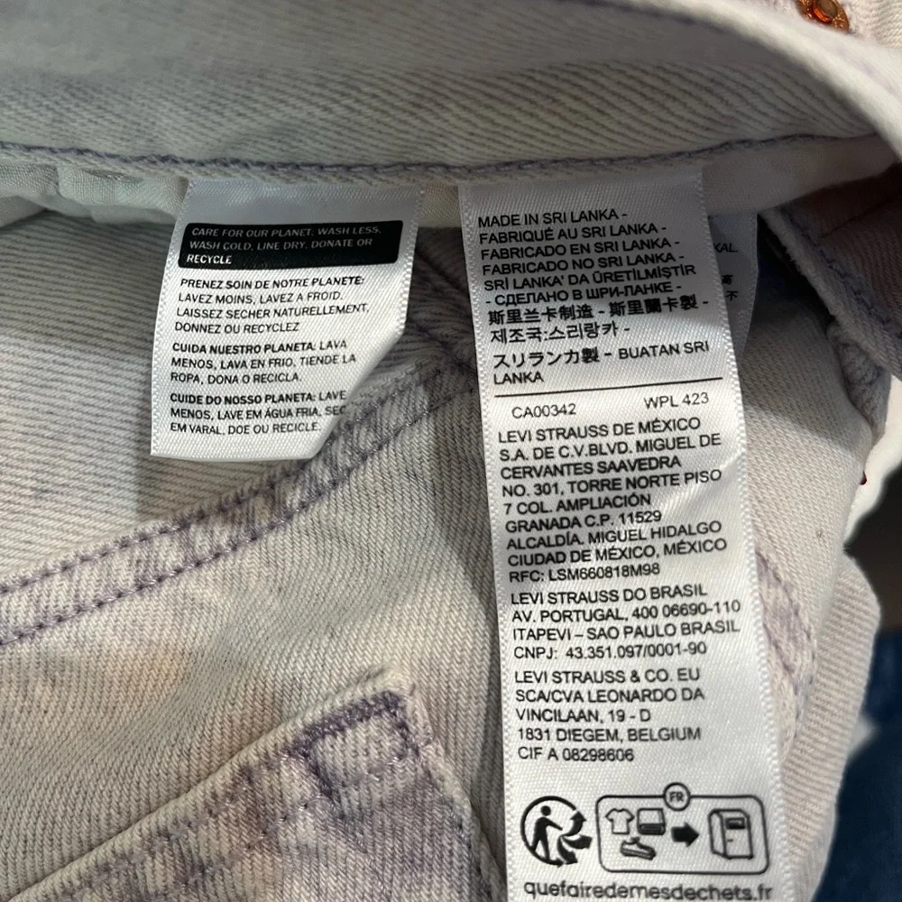Levi’s Premium 501 90s Mid Rise Straight Jeans Purple Dyed 28x30 NWT - Picture 8 of 10